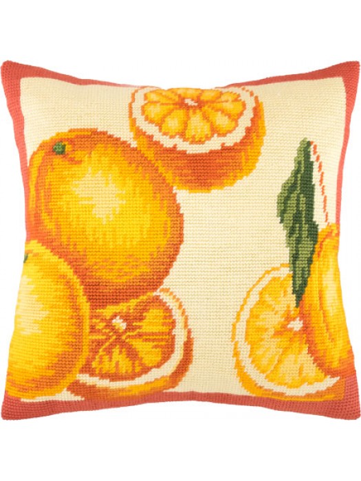 Подушка полукрестом Апельсины